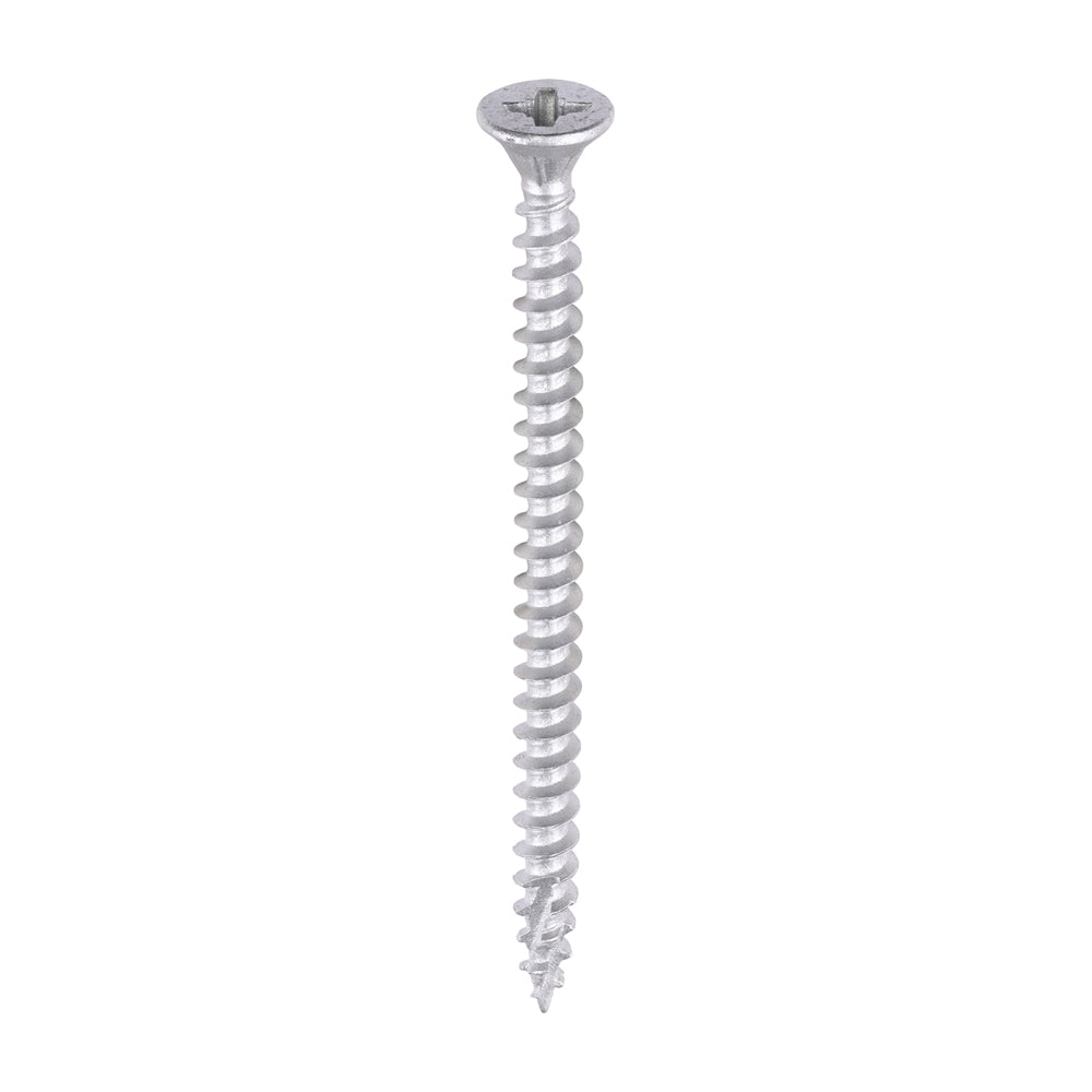 C2 Exterior Strong-Fix - PZ - Double Countersunk with Ribs - Twin-Cut - Silver - 4.0mm x 60mm - 200 Pack