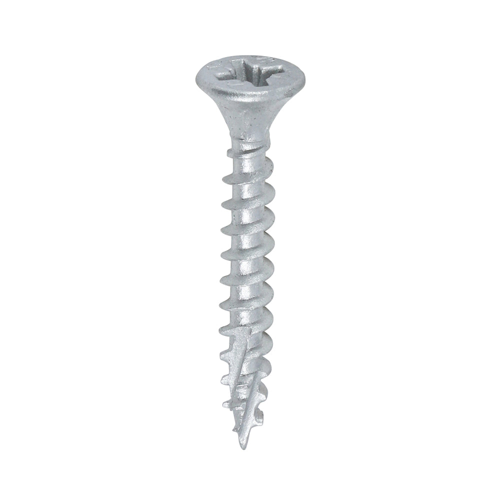 C2 Exterior Strong-Fix - PZ - Double Countersunk with Ribs - Twin-Cut - Silver - 4.0mm x 30mm - 200 Pack
