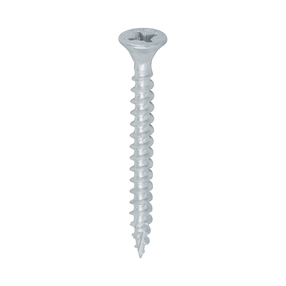 C2 Exterior Strong-Fix - PZ - Double Countersunk with Ribs - Twin-Cut - Silver - 4.0mm x 40mm - 200 Pack