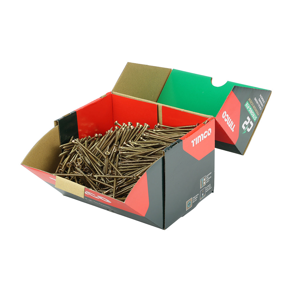 C2 Strong-Fix - PZ - Double Countersunk - Twin-Cut - Yellow - 4.0mm x 80mm - 1000 Pack