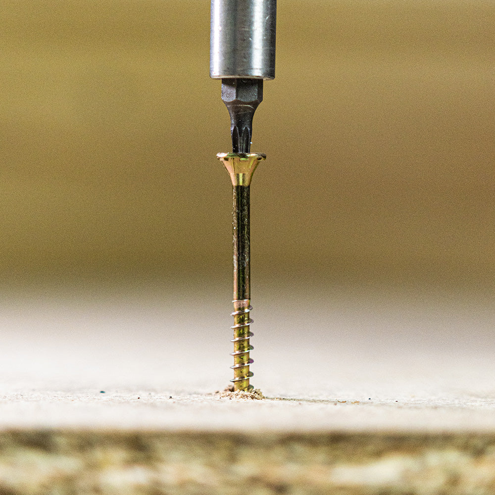 C2 Floor-Fix - TX - Double Countersunk with Ribs - Twin-Cut - Yellow - 4.2mm x 55mm - 250 Pack