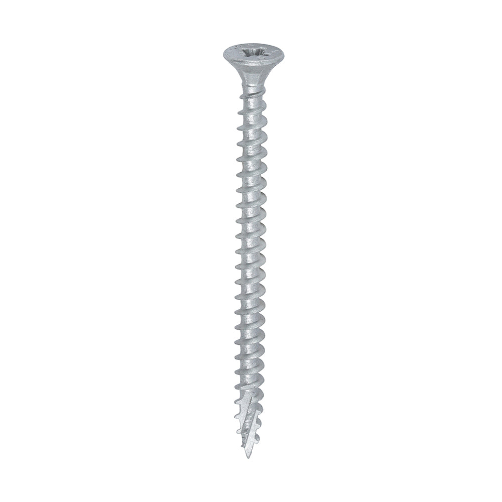 C2 Exterior Strong-Fix - PZ - Double Countersunk with Ribs - Twin-Cut - Silver - 5.0mm x 70mm - 200 Pack