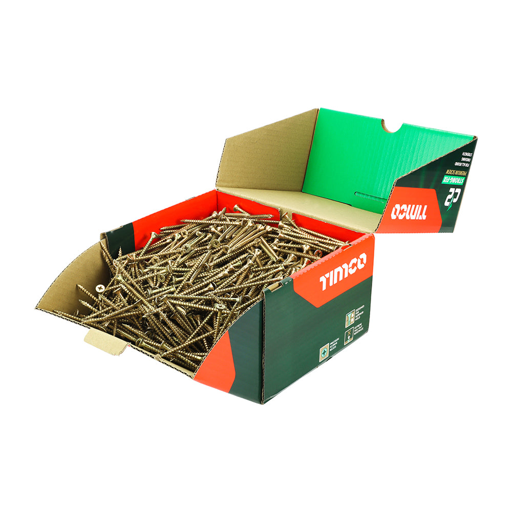 C2 Strong-Fix - PZ - Double Countersunk - Twin-Cut - Yellow - 5.0 mm x 80mm - 1000 Pack