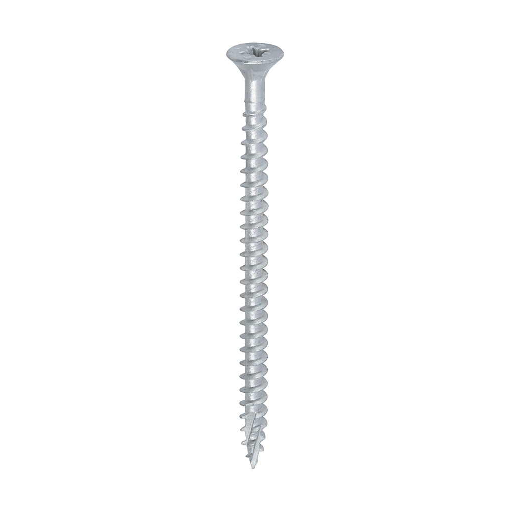 C2 Exterior Strong-Fix - PZ - Double Countersunk with Ribs - Twin-Cut - Silver - 5.0mm x 80mm - 200 Pack