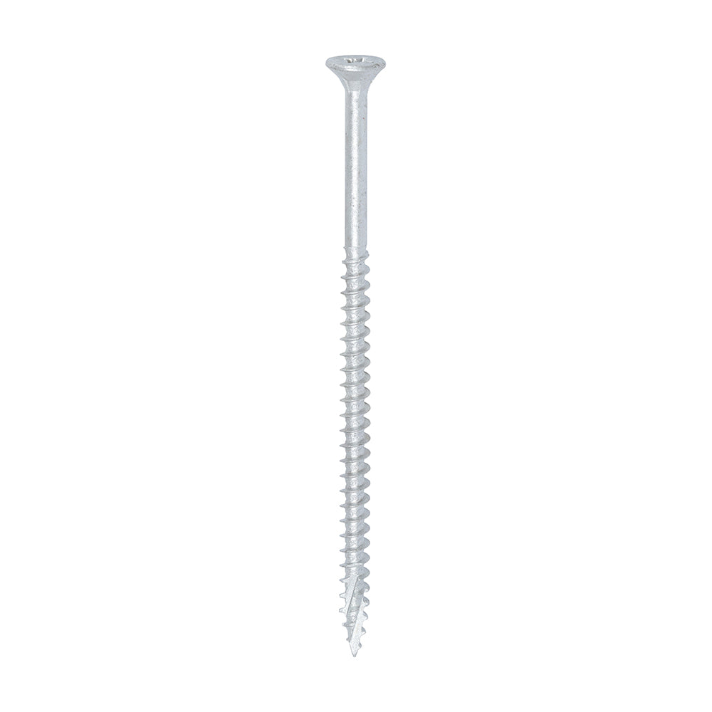 C2 Exterior Strong-Fix - PZ - Double Countersunk with Ribs - Twin-Cut - Silver - 5.0mm x 100mm - 100 Pack