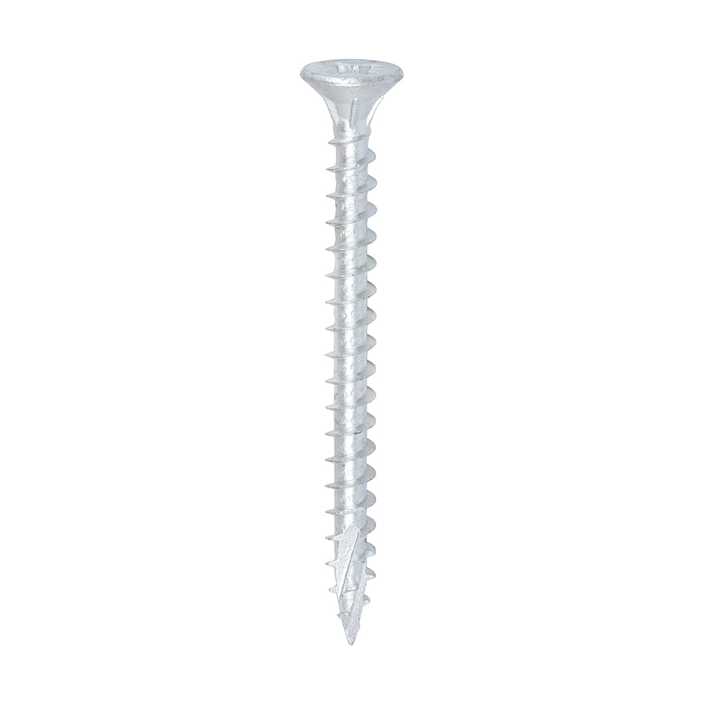 C2 Exterior Strong-Fix - PZ - Double Countersunk with Ribs - Twin-Cut - Silver - 6.0mm x 70mm - 200 Pack