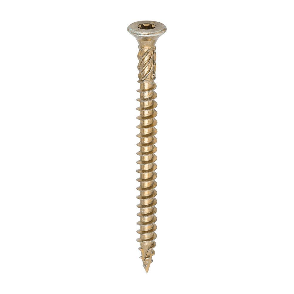 C2 Clamp-Fix - TX - Double Countersunk with Ribs - Twin-Cut - Yellow - 8.0mm x 100mm  - 100 Pack