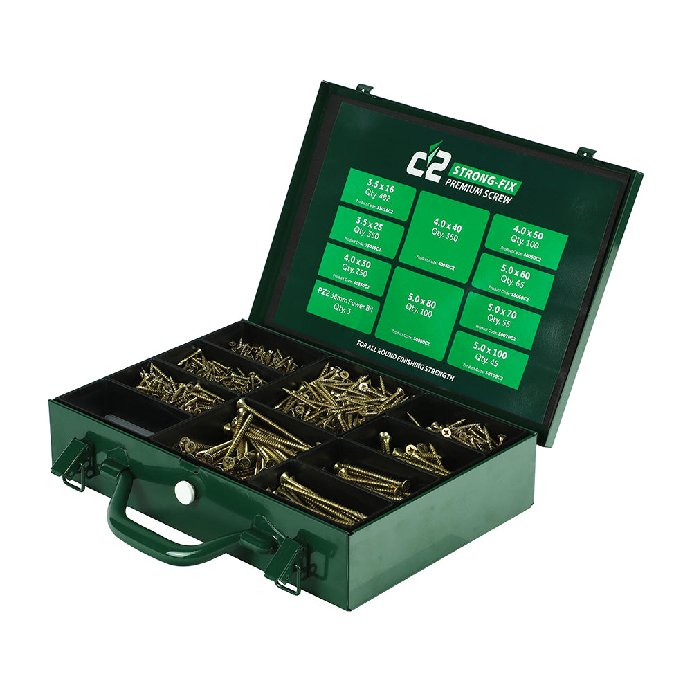 C2 Strong-Fix Trade Case - PZ - Double Countersunk - Yellow - 1798 Pcs